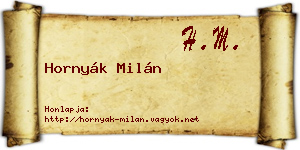 Hornyák Milán névjegykártya